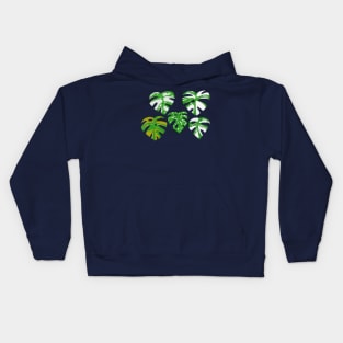 Variegated Monstera in Gouache Kids Hoodie